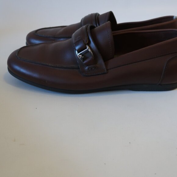 Mens Salvatore Ferragamo Brown Leather Flats Loafers Shoes 8.5 EE/EEE main image 4
